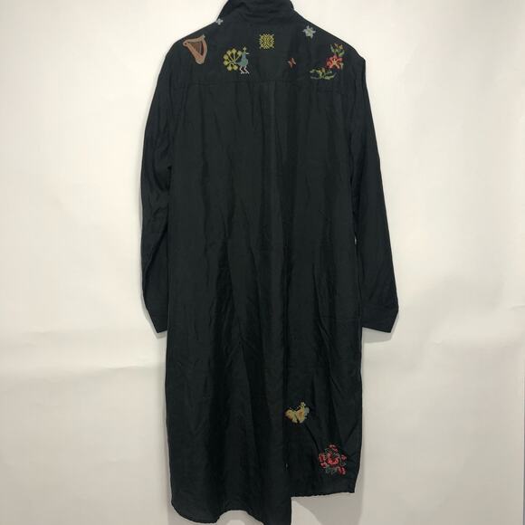 Johnny Was Women's Alexandria Embroidered Relaxed Silk Shirt Size L - Picture 7 of 10